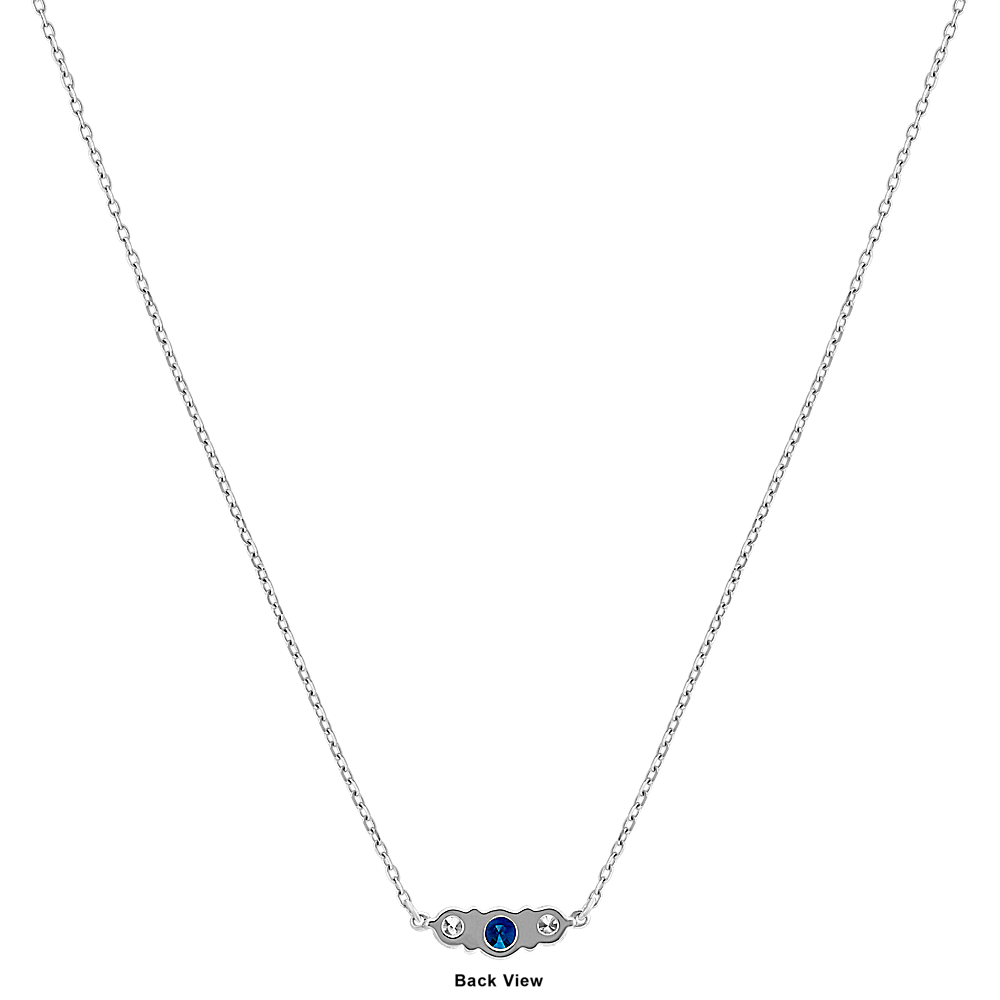 Traditional Sapphire and Diamond Necklace (18 in) | Shane Co.