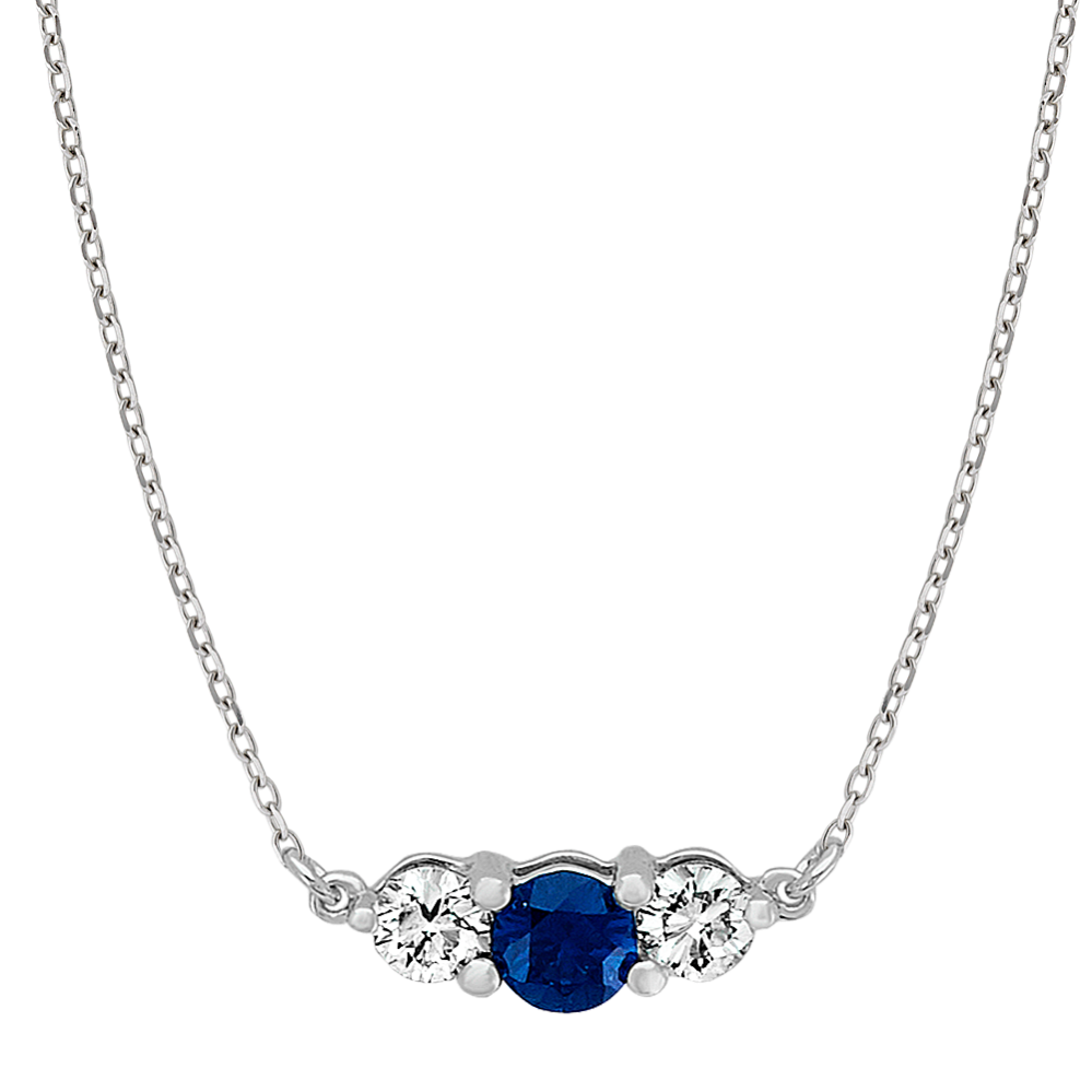 Traditional Sapphire and Diamond Necklace (18'')