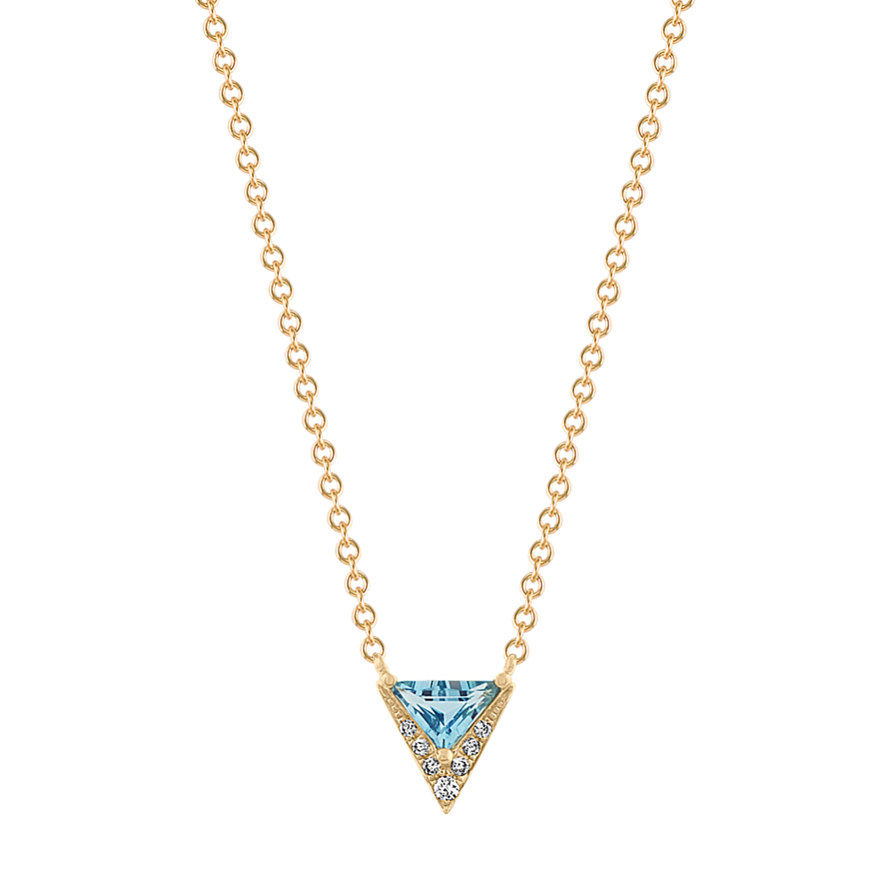 Trapezoid Topaz and Diamond Necklace (18 in)