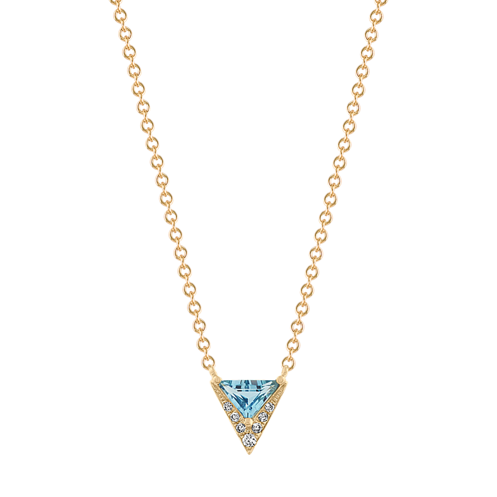 Trapezoid Topaz and Diamond Necklace (18'')