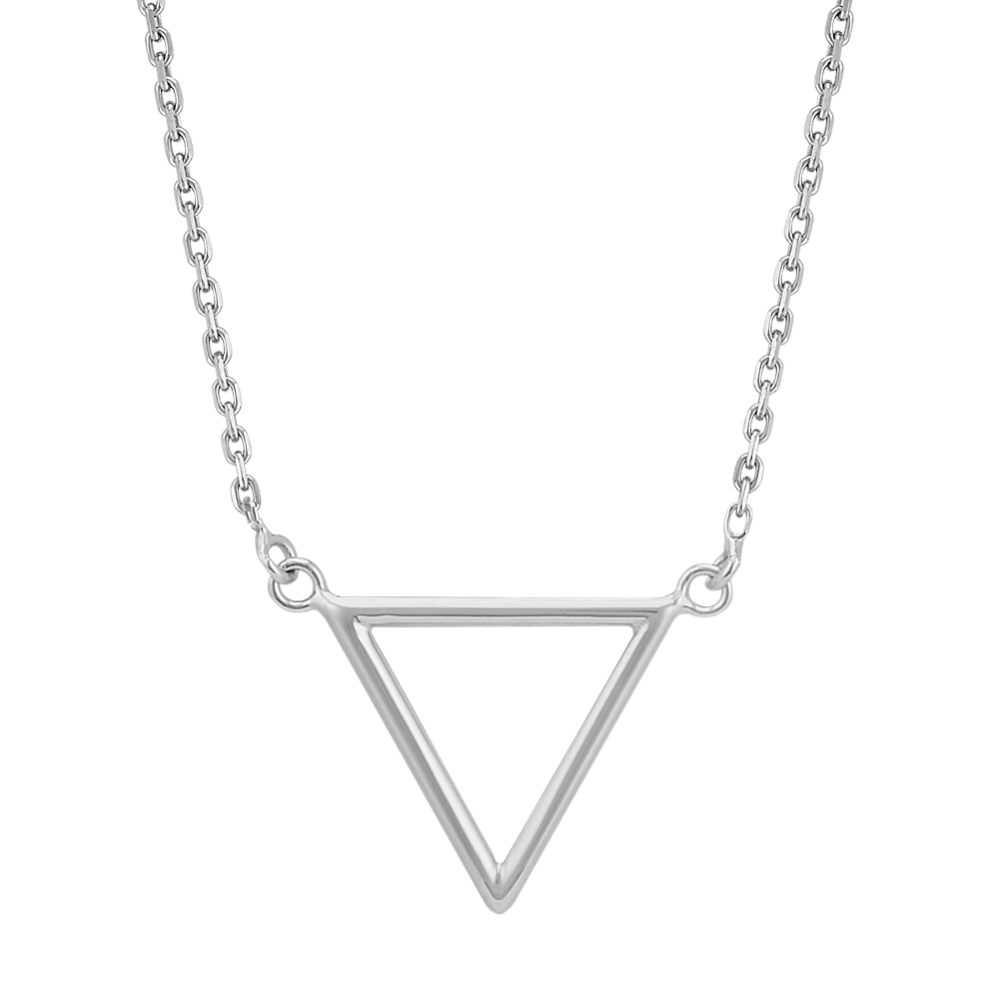 Triangle Necklace in 14k White Gold (16 in)