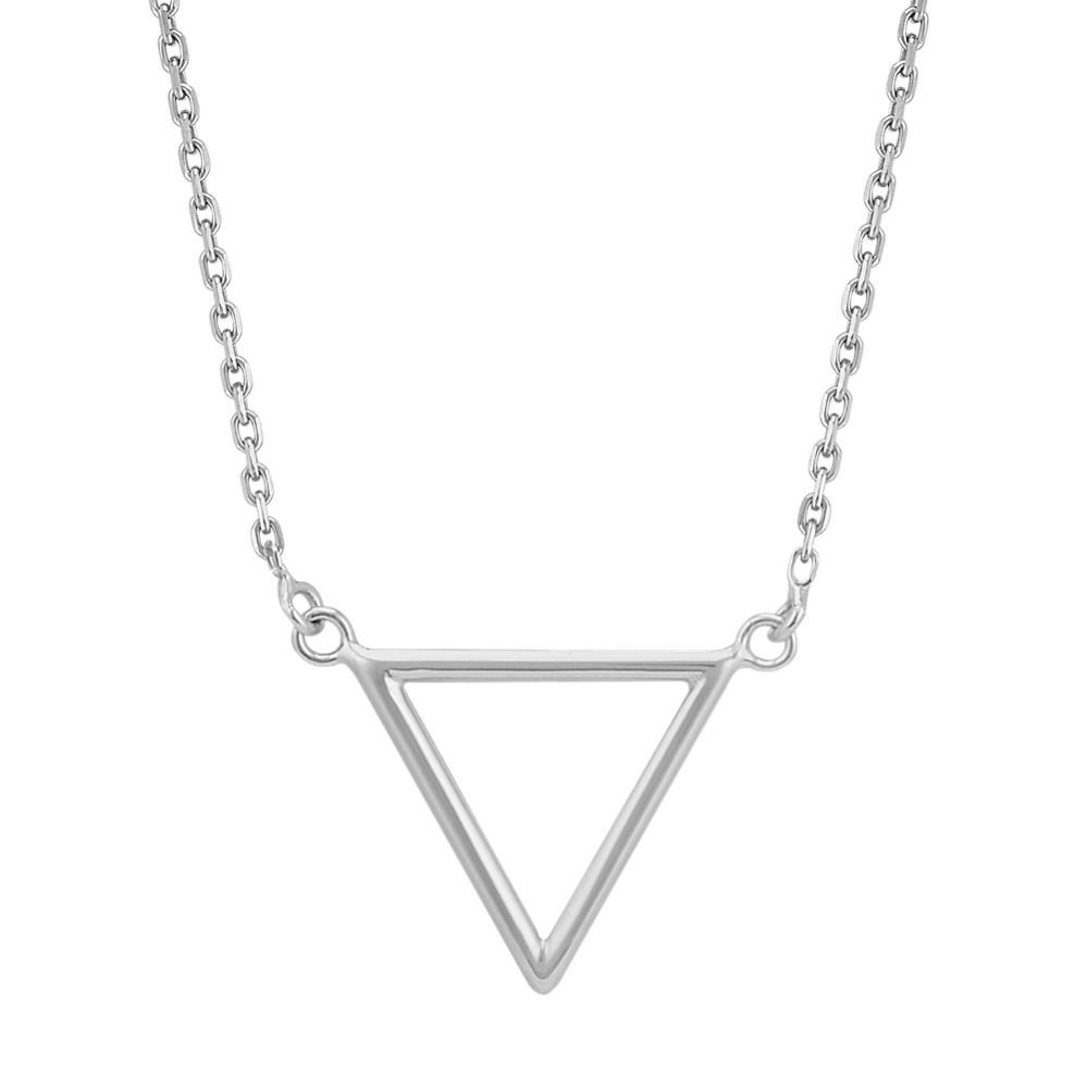 Triangle Necklace in 14k White Gold (16'')