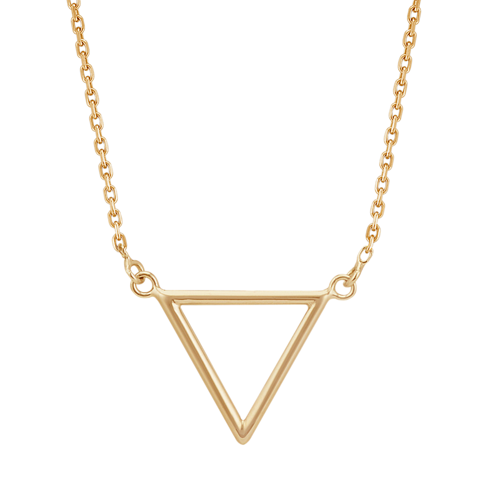 Triangle Necklace in 14k Yellow Gold (16 in)