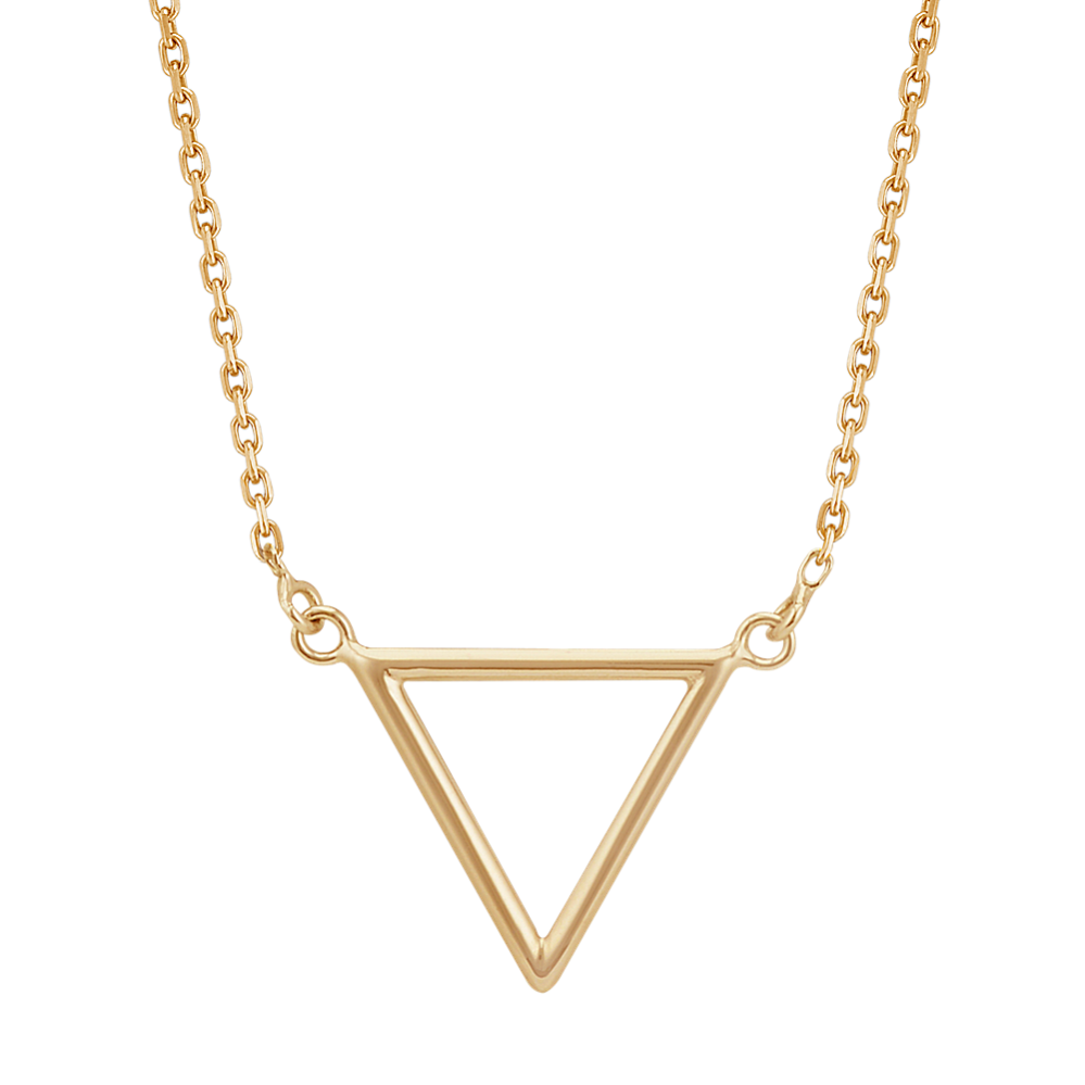 Triangle Necklace in 14k Yellow Gold (16'')