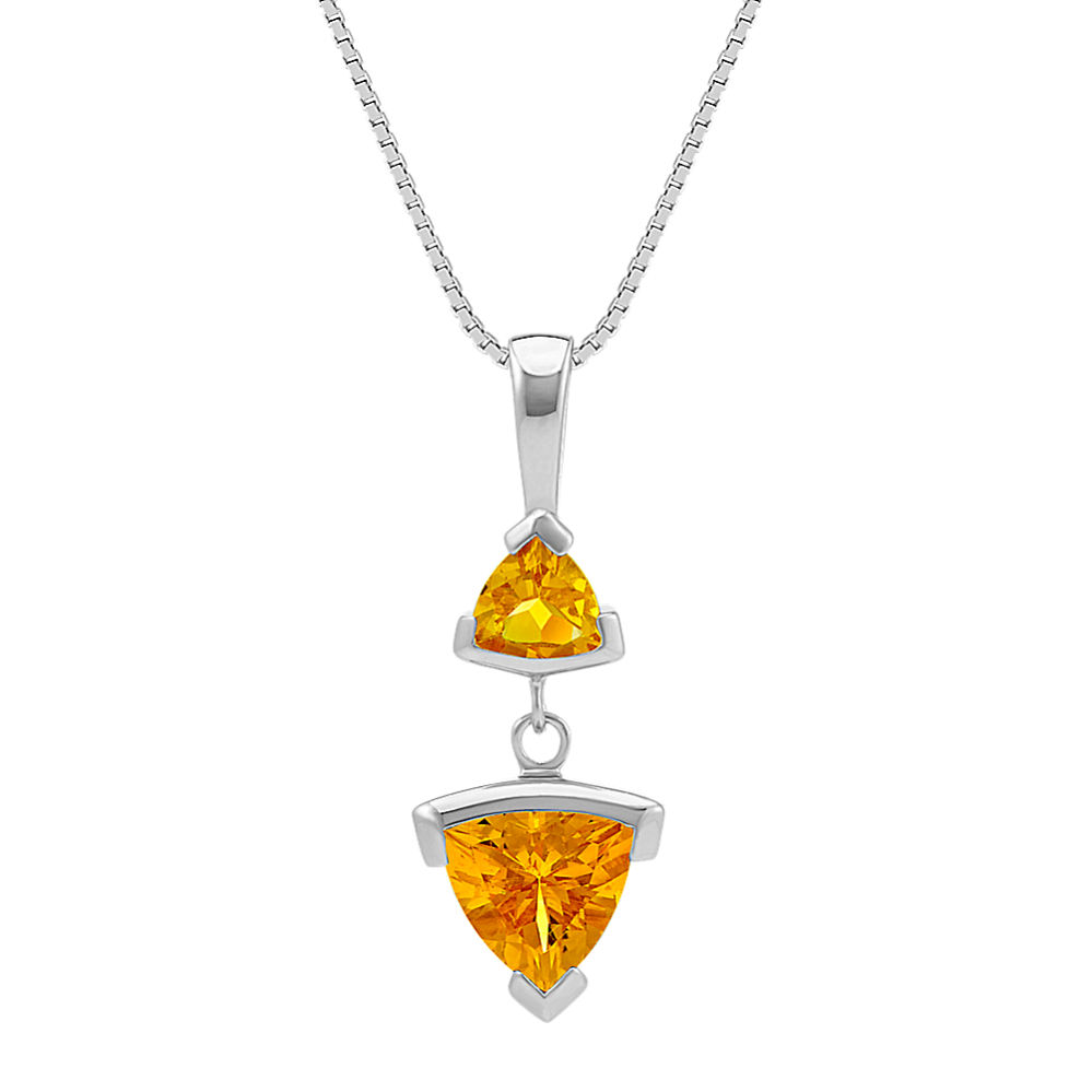 Trillion Citrine Pendant (20'')