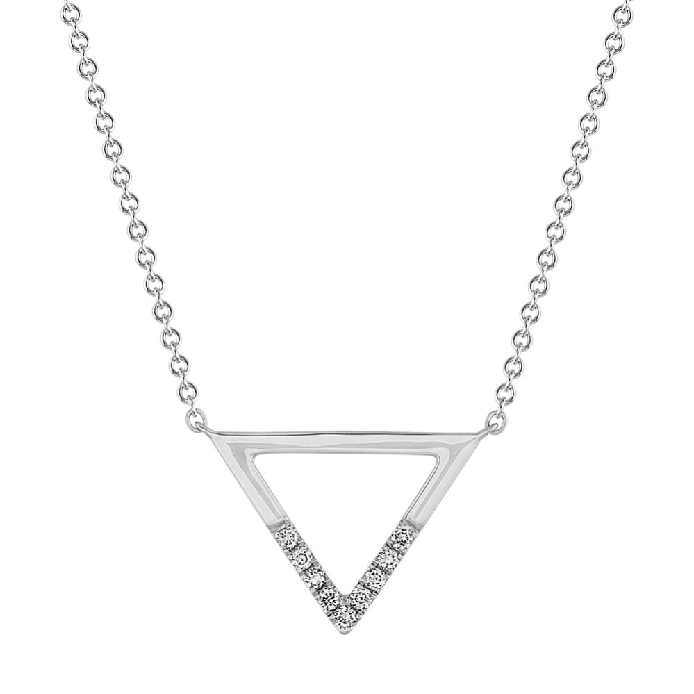 Trilogy Diamond Necklace in 14k White Gold (18 in)
