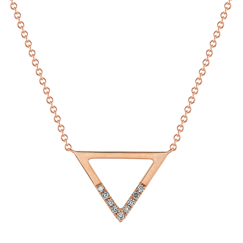 Trilogy Diamond Necklace in 14k Rose Gold (18 in)