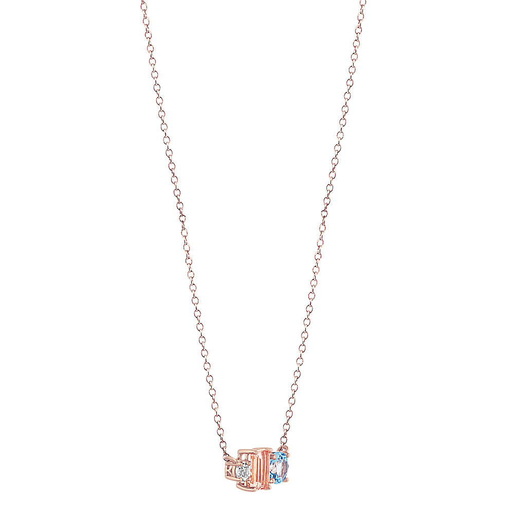 14K White Gold Ladies Love Charm Necklace .45 Ct Rose Gold