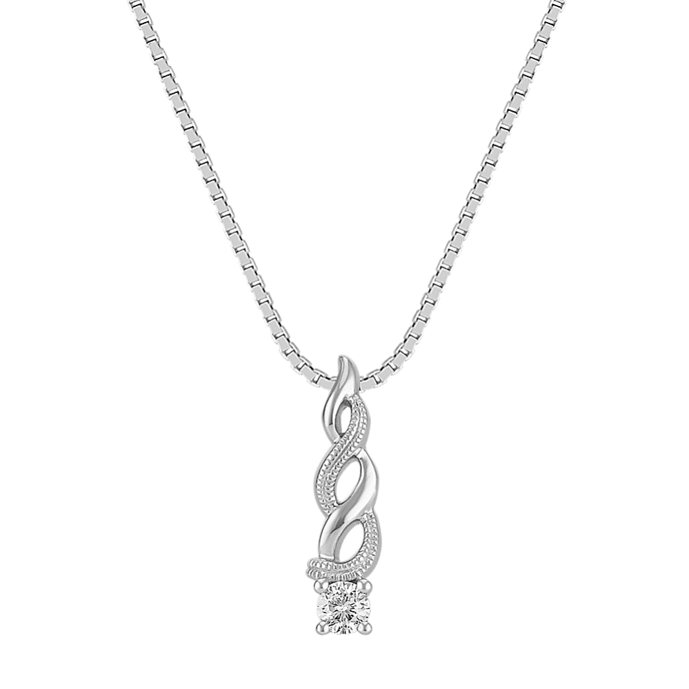Triple Swirl Diamond Pendant (18'')