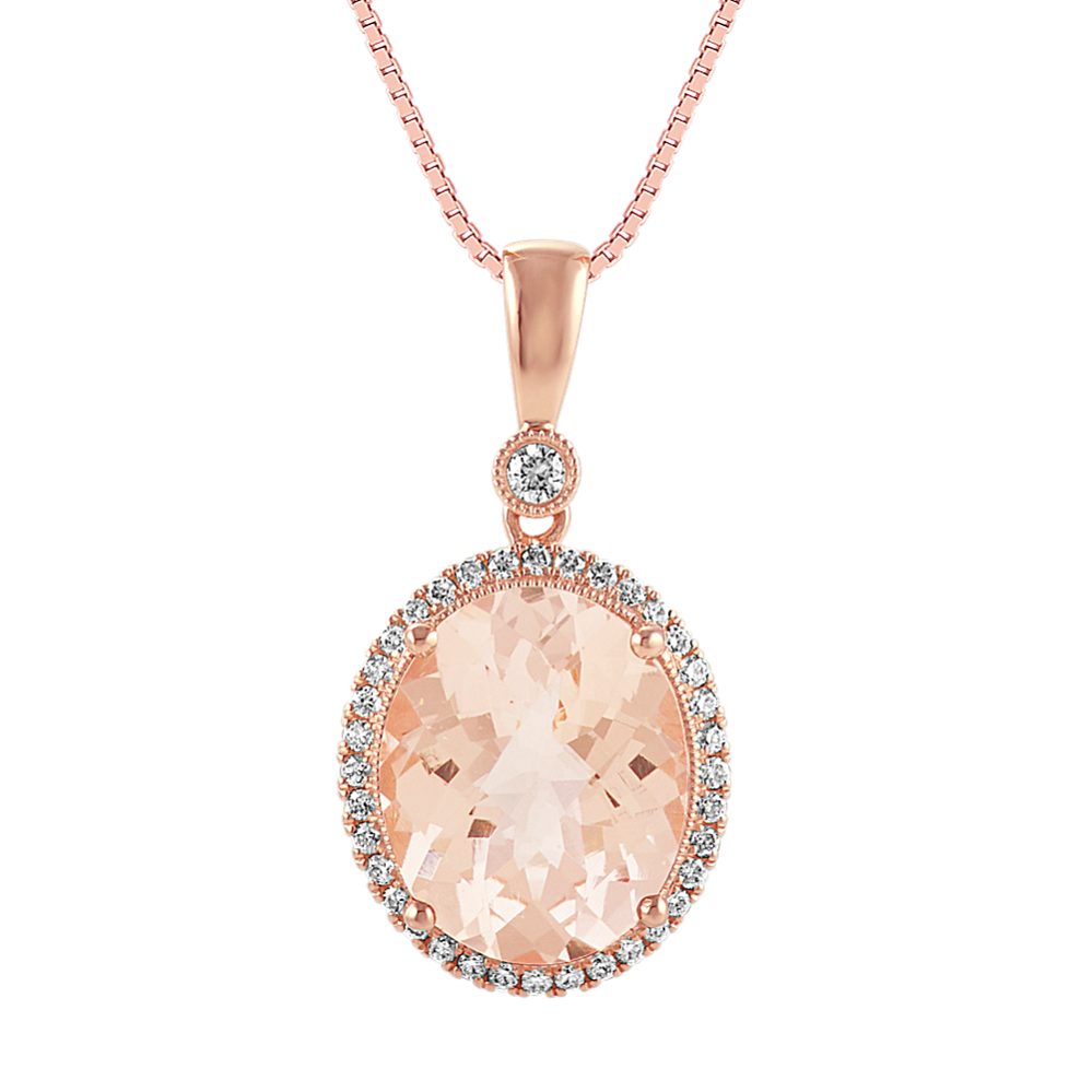 Rosita Morganite & Diamond Halo Drop Earrings