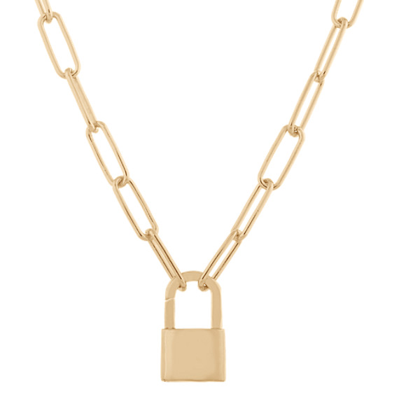 9ct Solid Gold Keyhole/Lock Necklace