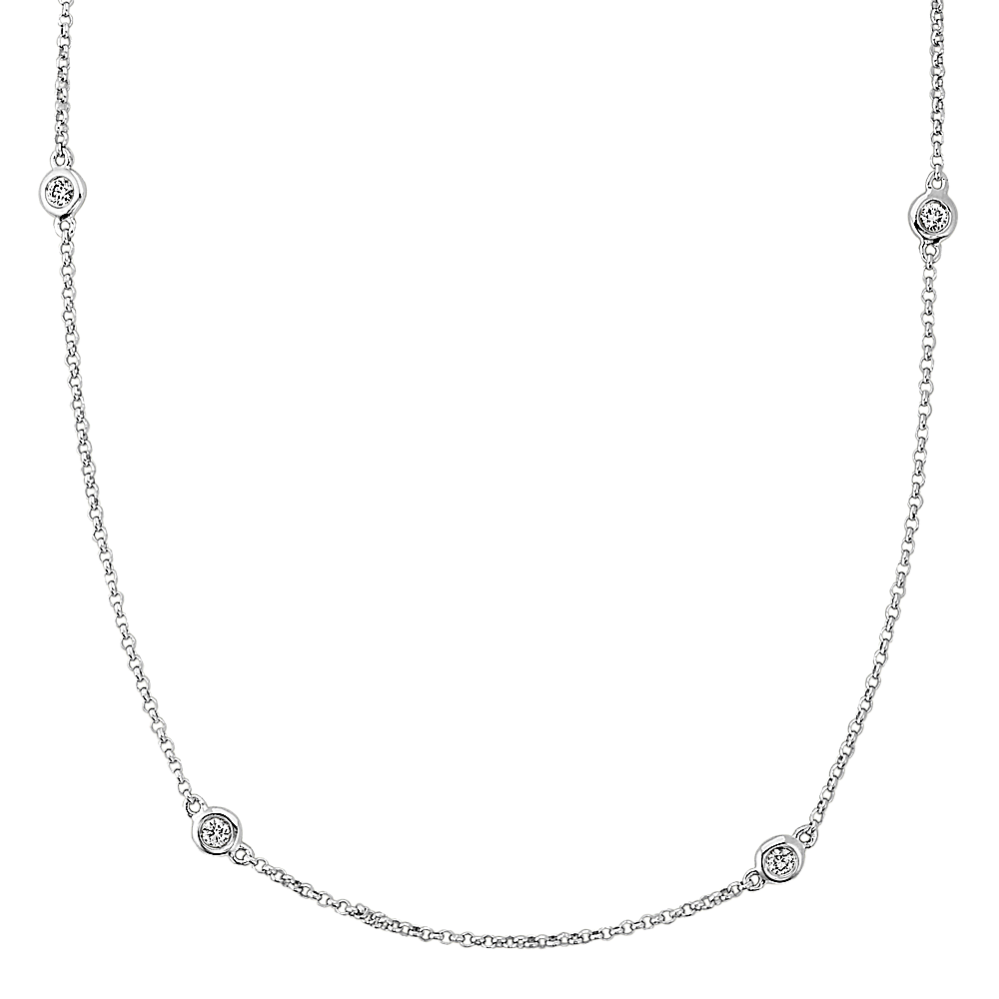 0.10 ct Diamond Station Necklace (18'')