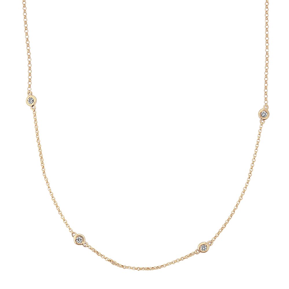 0.10 ct Diamond Station Necklace (18'')