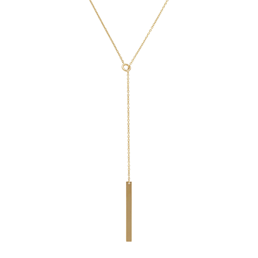 Vertical Bar Lariat Necklace in 14k Yellow Gold (20 in)