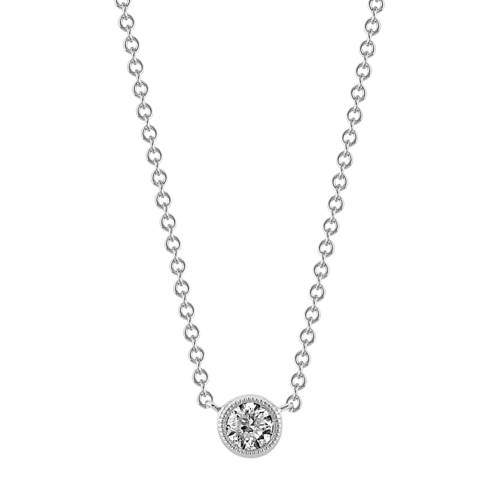 Vespera Vintage Bezel-Set Diamond Necklace in 14K White Gold (18 in)