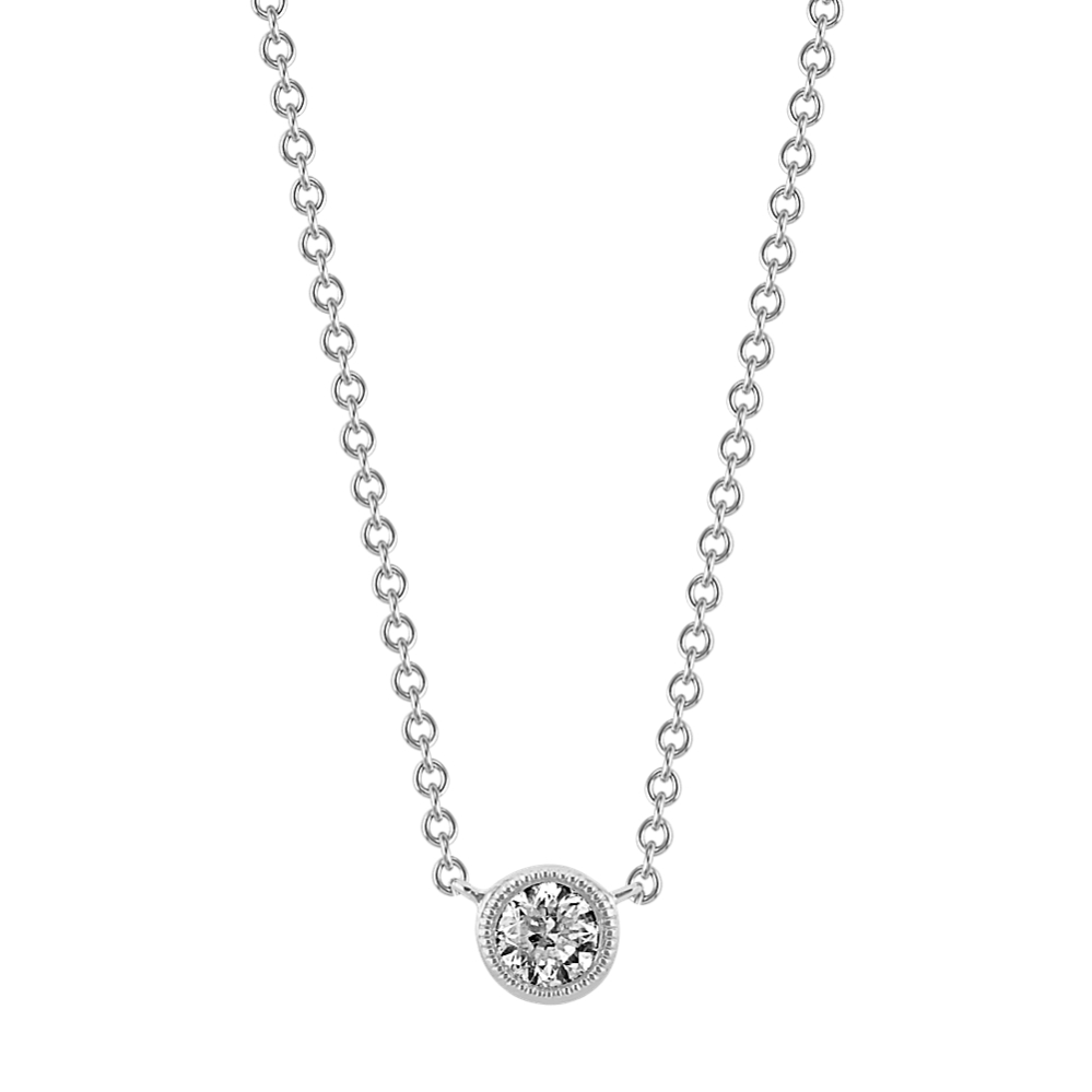 Vespera Vintage Bezel-Set Diamond Necklace in 14K White Gold (18'')