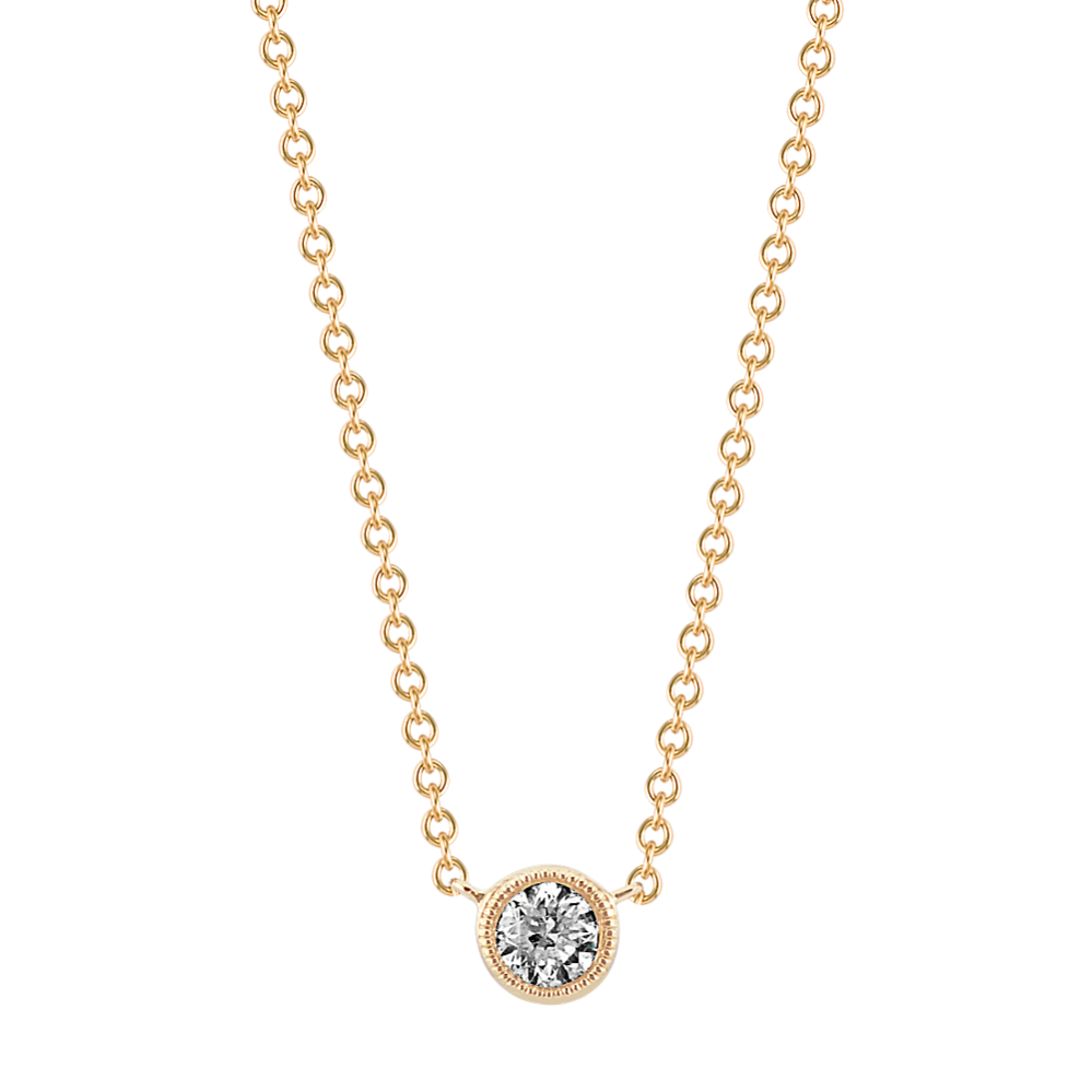 Vespera Vintage Bezel-Set Diamond Necklace in 14K Yellow Gold (18 in)