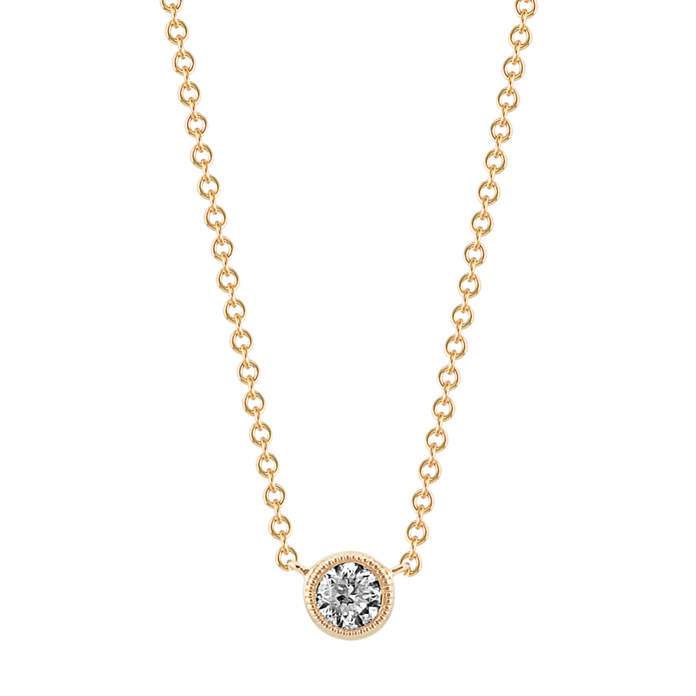 Vespera Vintage Bezel-Set Diamond Necklace in 14K Yellow Gold (18'')