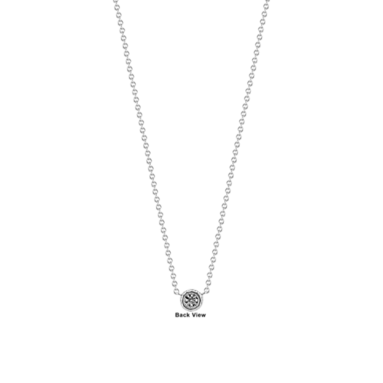 Vespera Vintage Bezel-Set Natural Diamond Necklace in 14K White Gold (18 in)