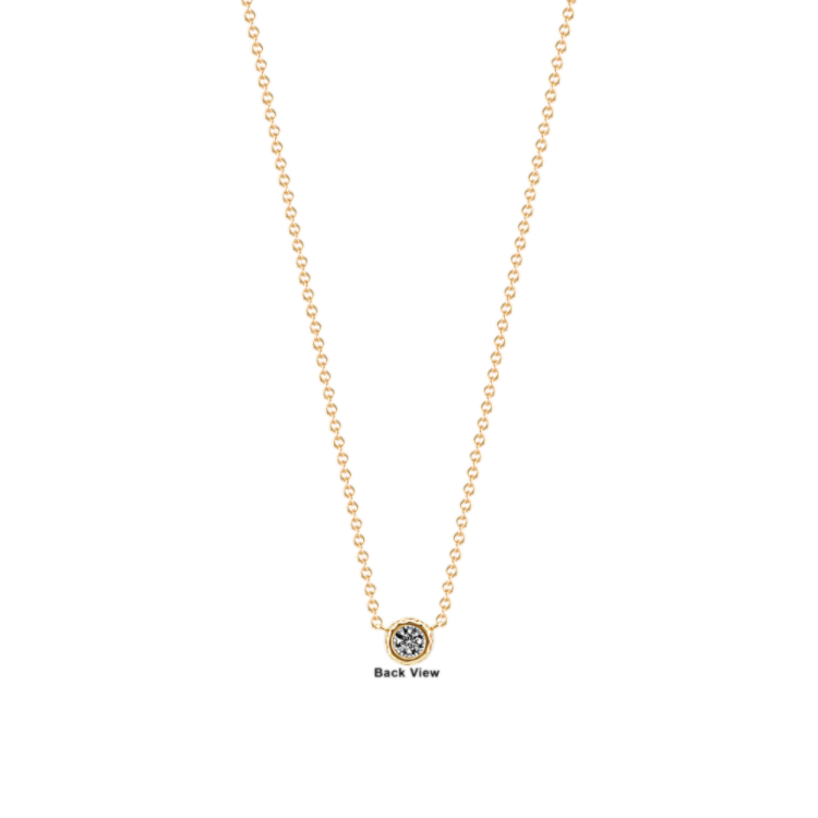 Vespera Vintage Bezel-Set Natural Diamond Necklace in 14K Yellow Gold (18 in)