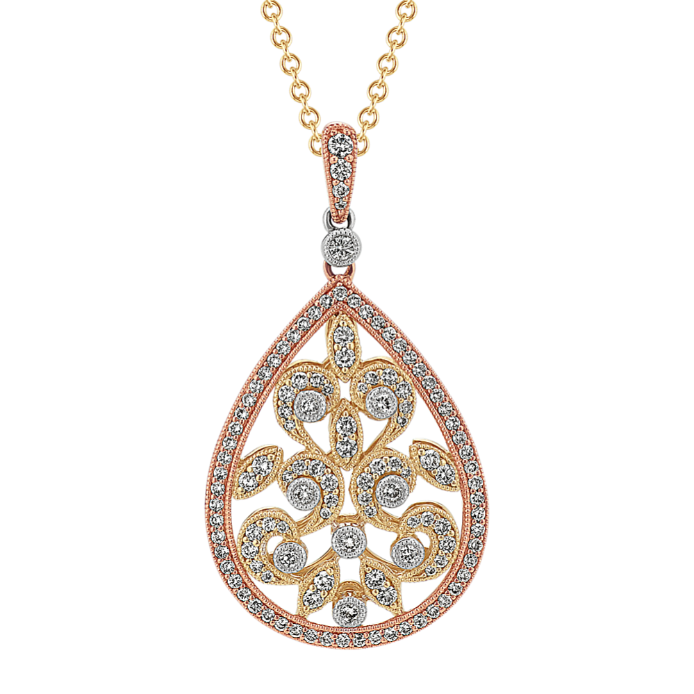Vintage Diamond Filigree Pendant (22 in)