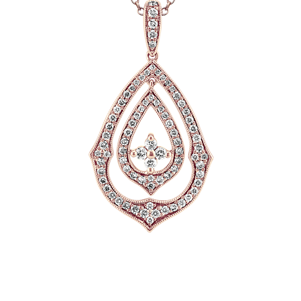 Vintage Diamond Pendant 14k Rose Gold (24 in) | Shane Co.