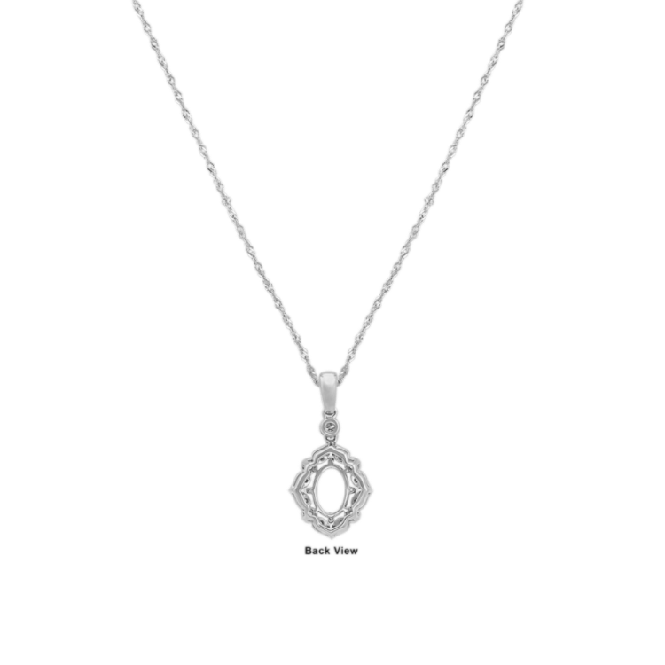 Vintage Natural Diamond Pendant for Oval Gemstone (20 in)