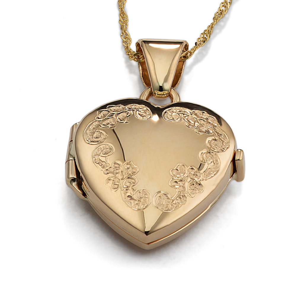 Gold heart outlet locket engraved