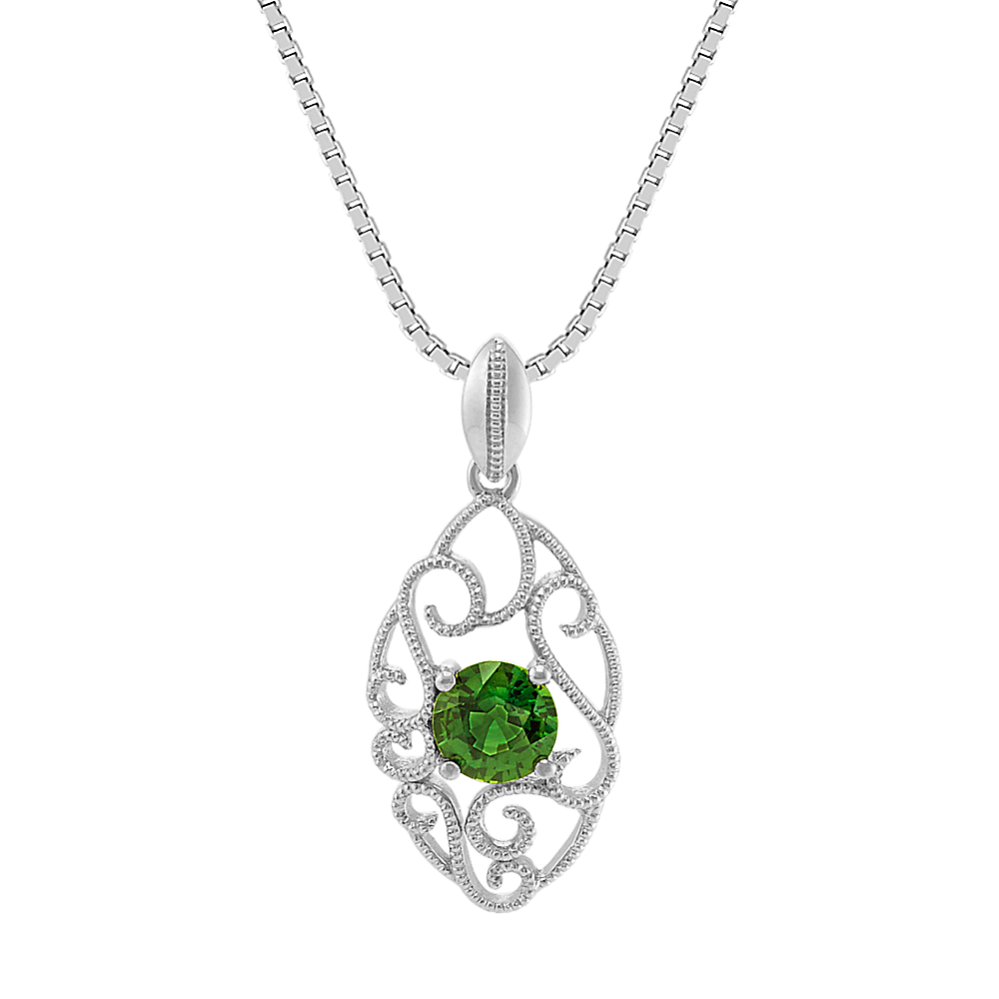 Ivy Green Sapphire Pendant in Sterling Silver