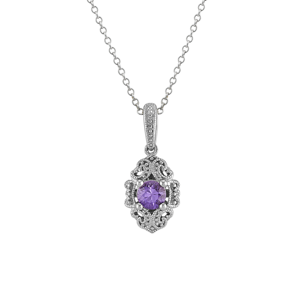 Vintage Lavender Sapphire Pendant (20'')