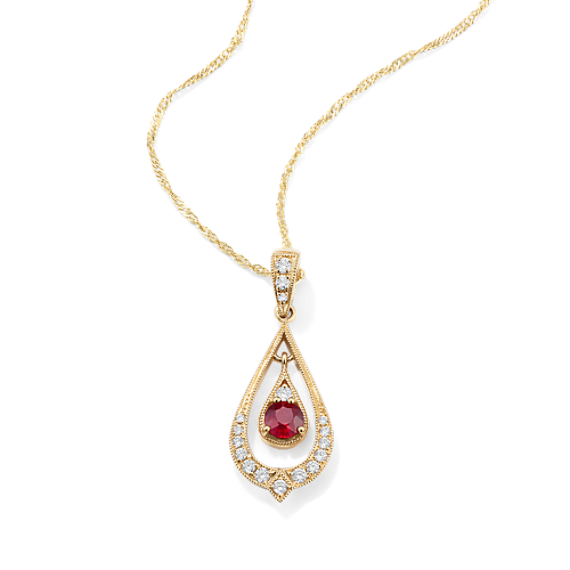 Ramona Ruby & Diamond Pendant