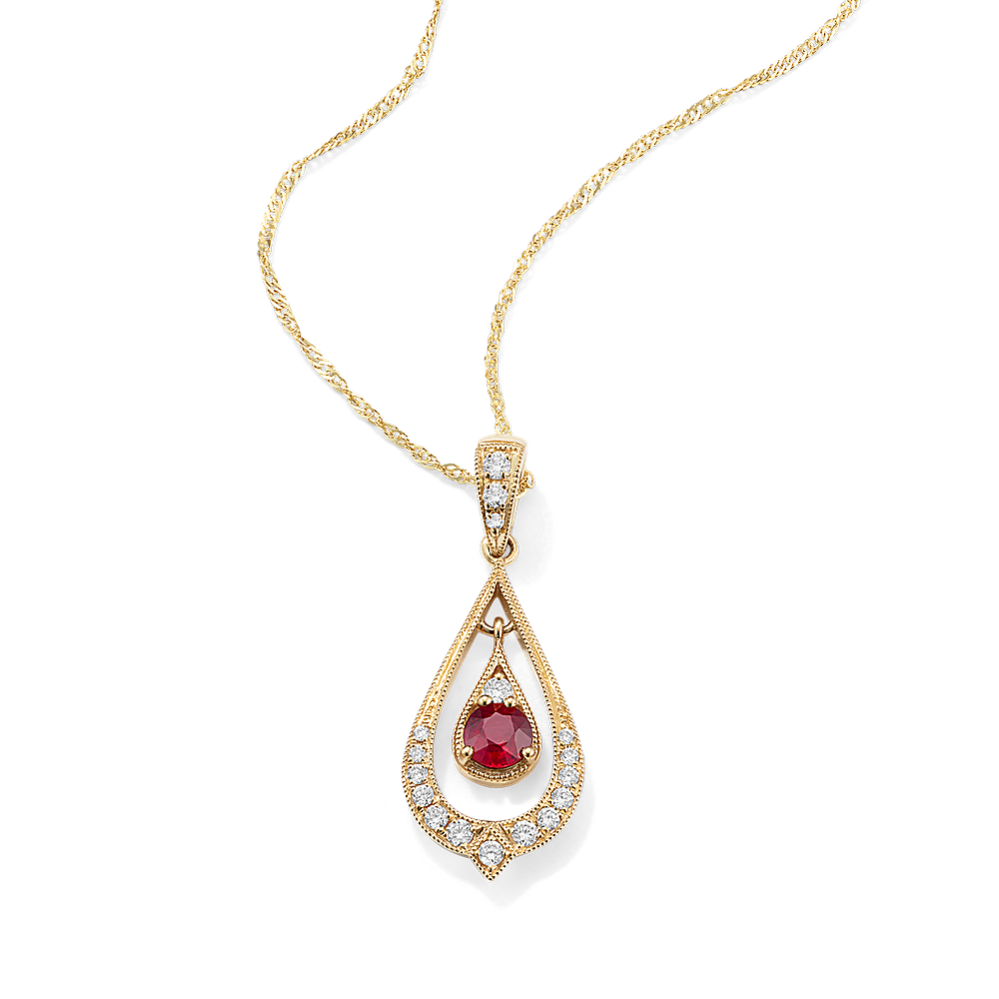 Ramona Ruby & Diamond Pendant