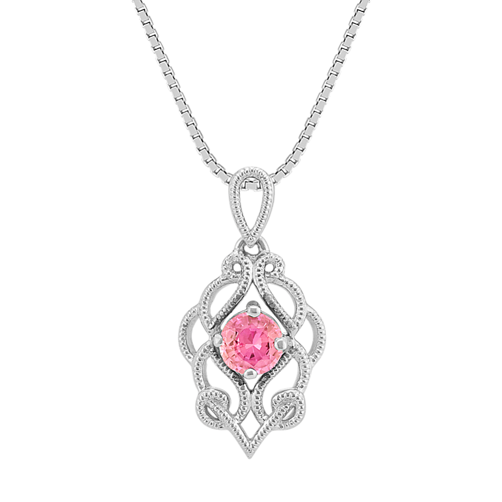 Vintage Pink Sapphire Pendant (20 in)