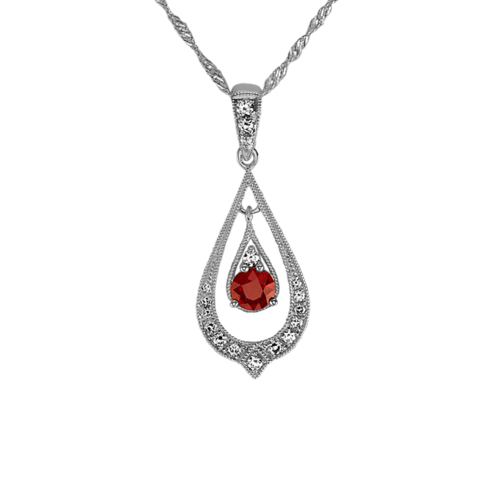 Vintage Ruby and Diamond Pendant (18'')