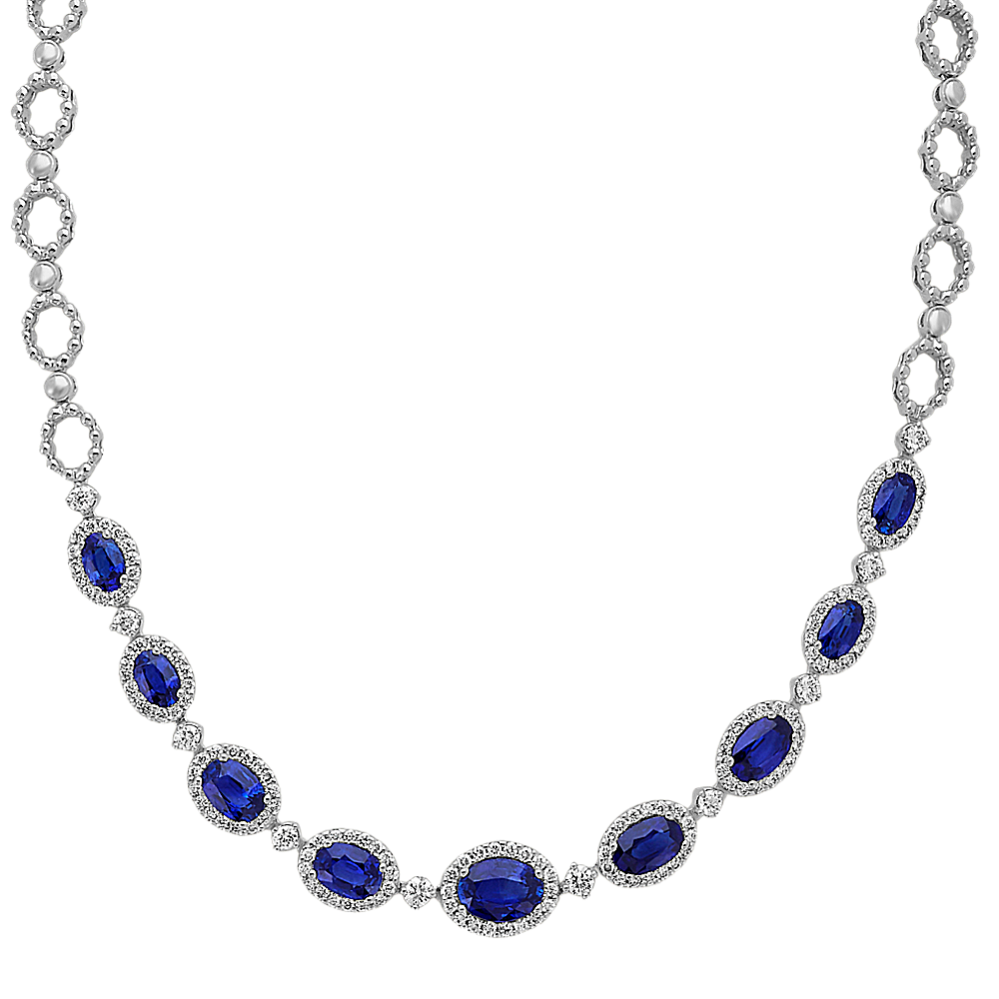 Vintage Sapphire and Diamond Necklace (18'')