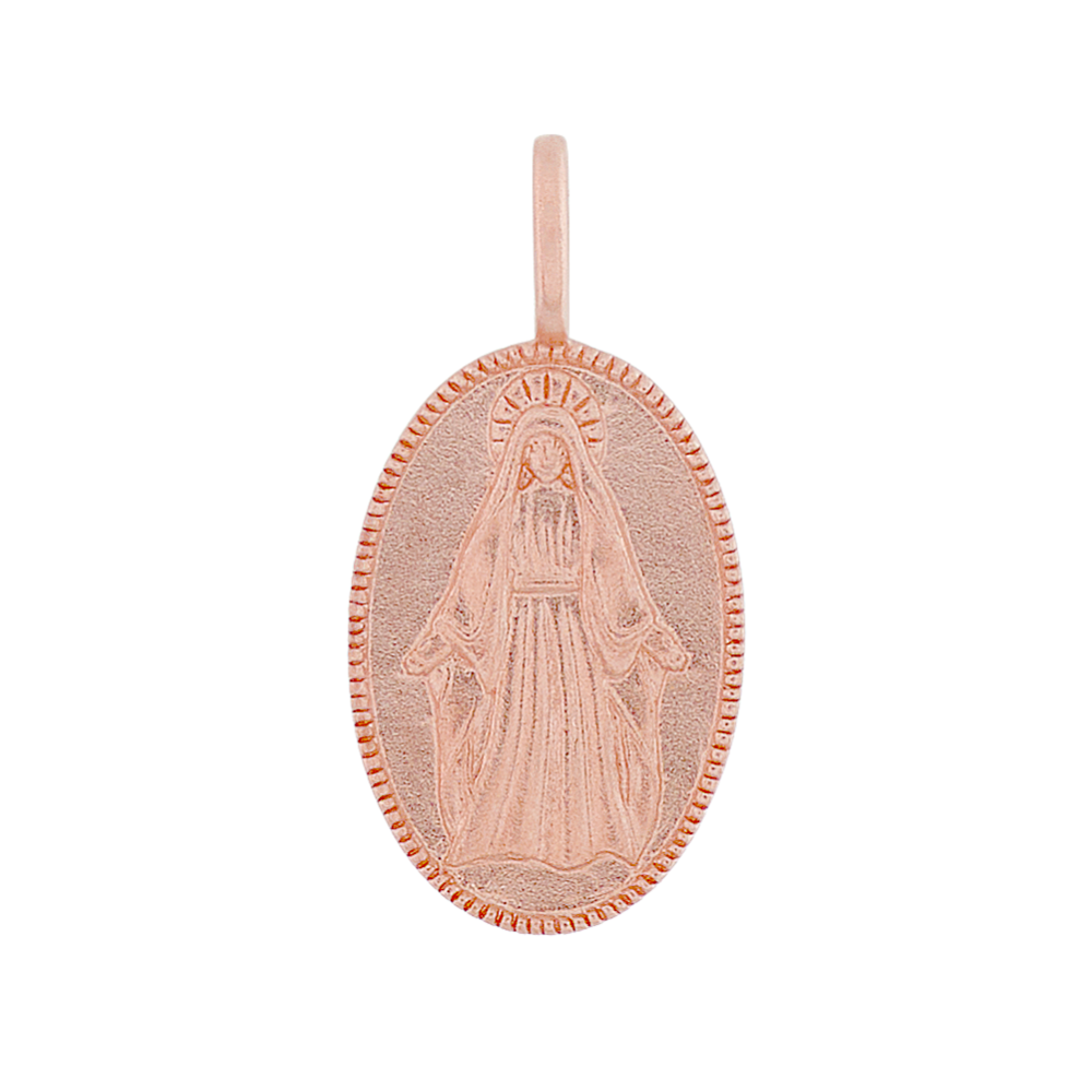 Virgin Mary Charm in 14k Rose Gold