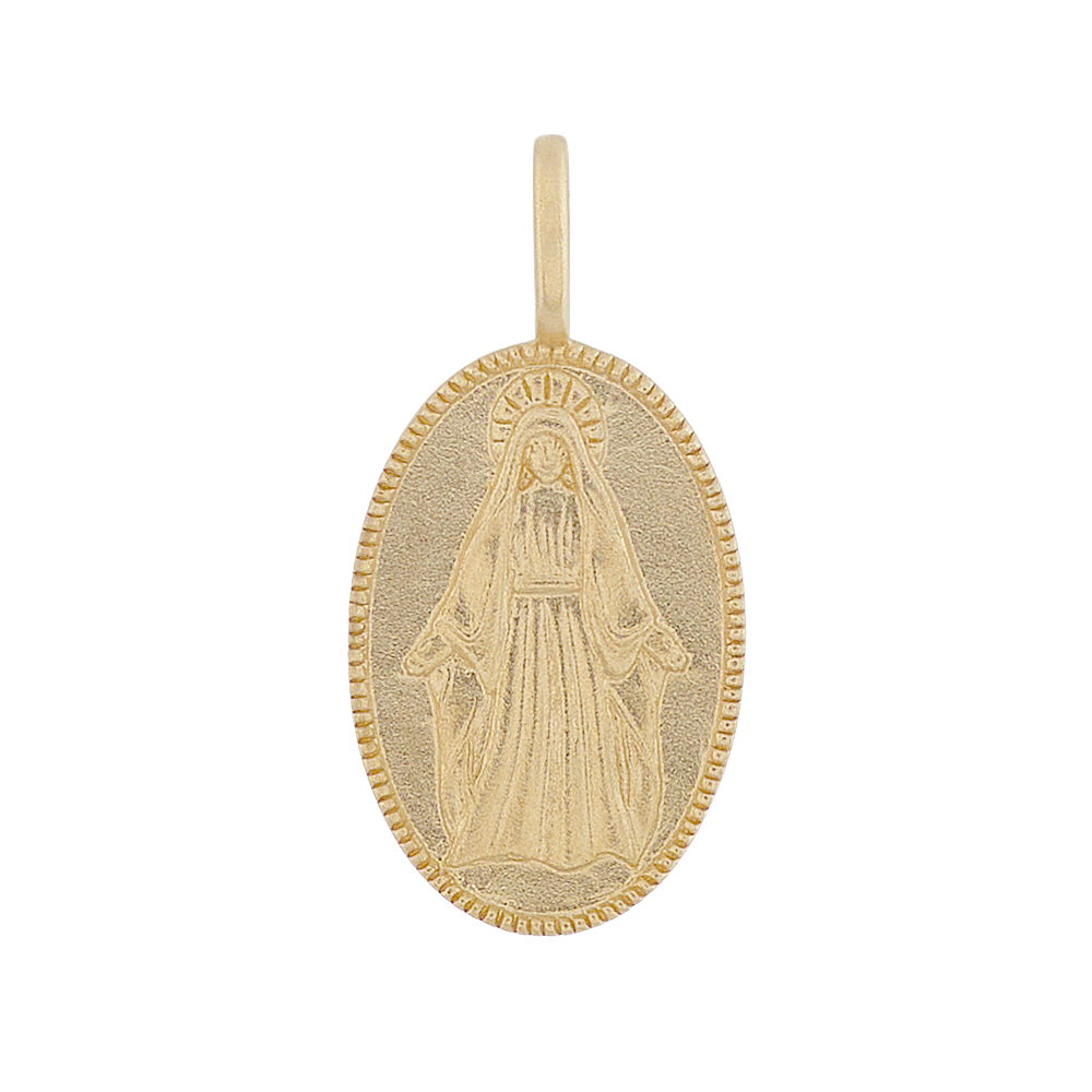 Virgin Mary Charm in 14k Yellow Gold