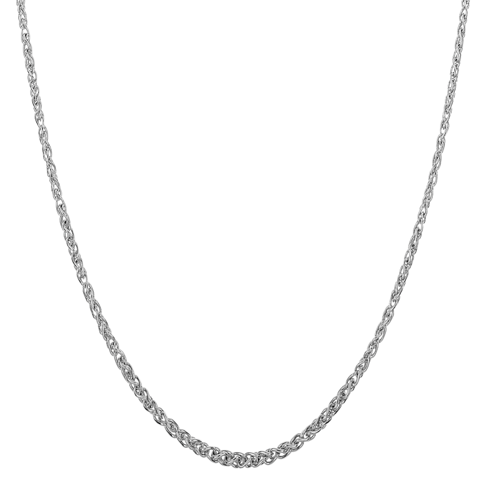 Wheat Chain in 14k White Gold (18'')