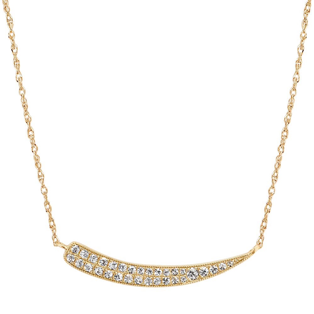 White Sapphire Crescent Necklace (18'')