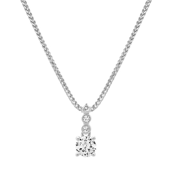 white sapphire pendant necklace