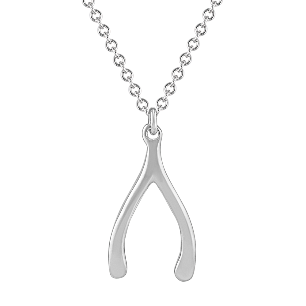 Wishbone Pendant in Sterling Silver (18 in)