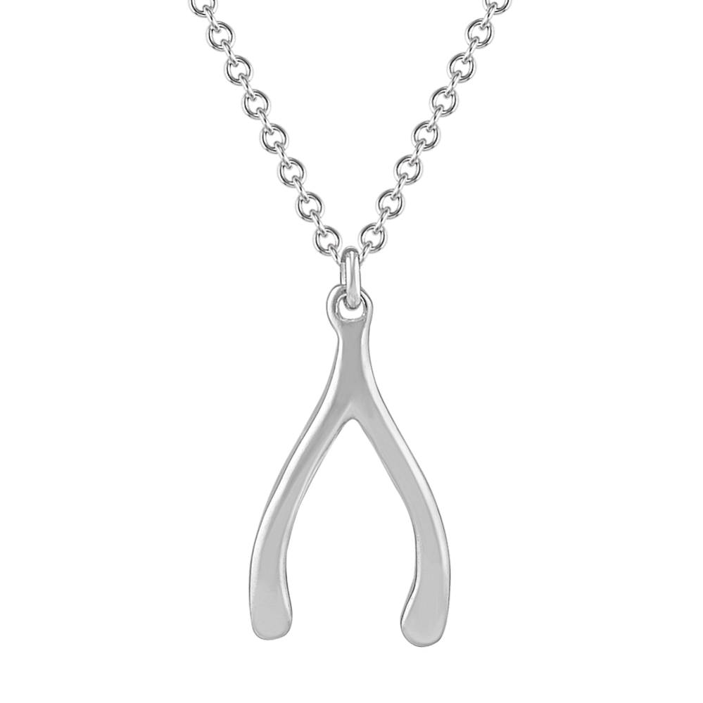 Wishbone Pendant in Sterling Silver (18'')