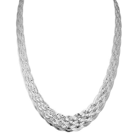 Woven Necklace in Sterling Silver (18 in) | Shane Co.