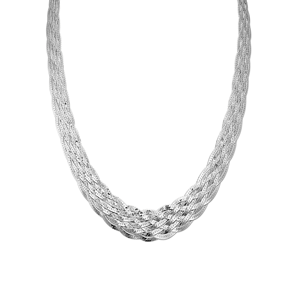 Woven Necklace in Sterling Silver (18 in)