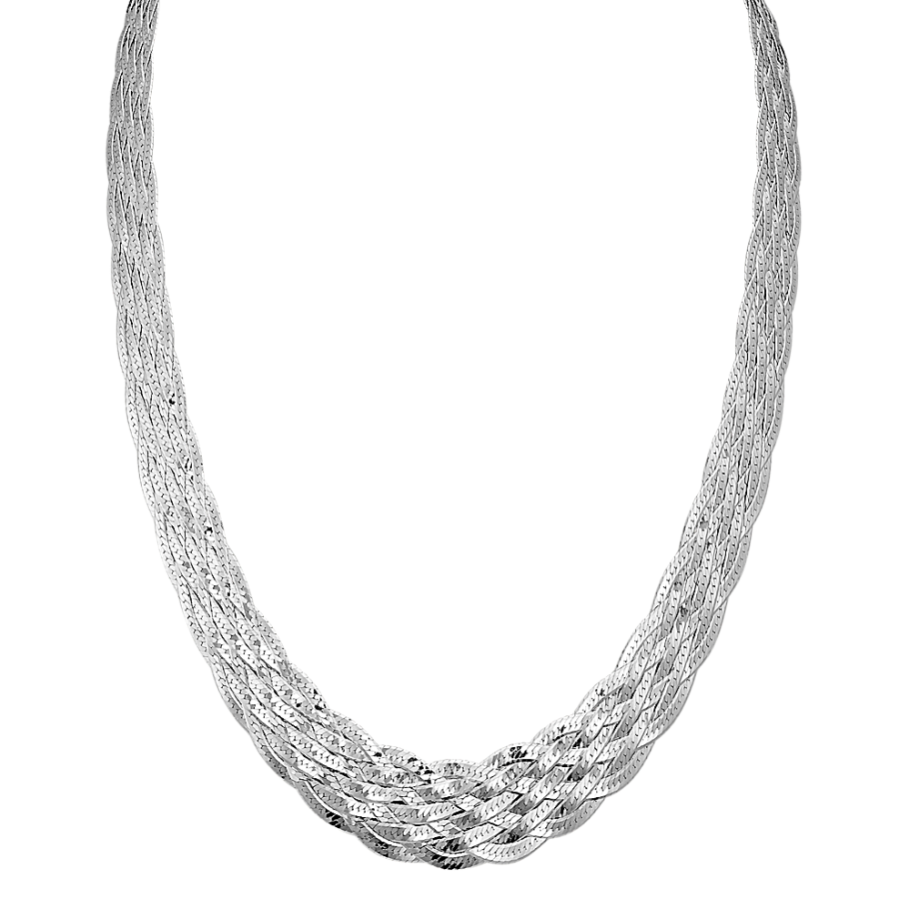 Woven Necklace in Sterling Silver (18'')