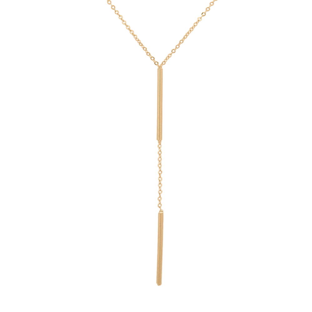Y Necklace with Stations in 14k Yellow Gold (18'')