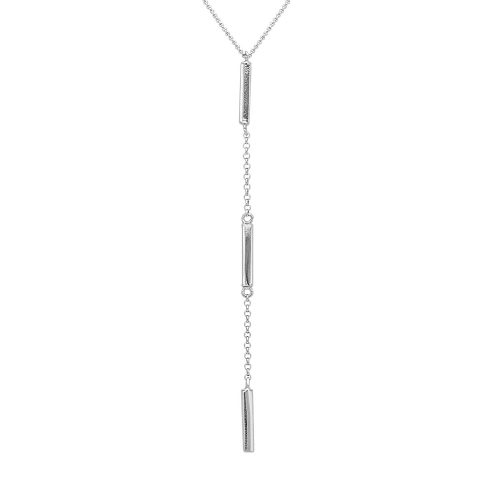 Y Necklace with Stations in Sterling Silver (18 in)