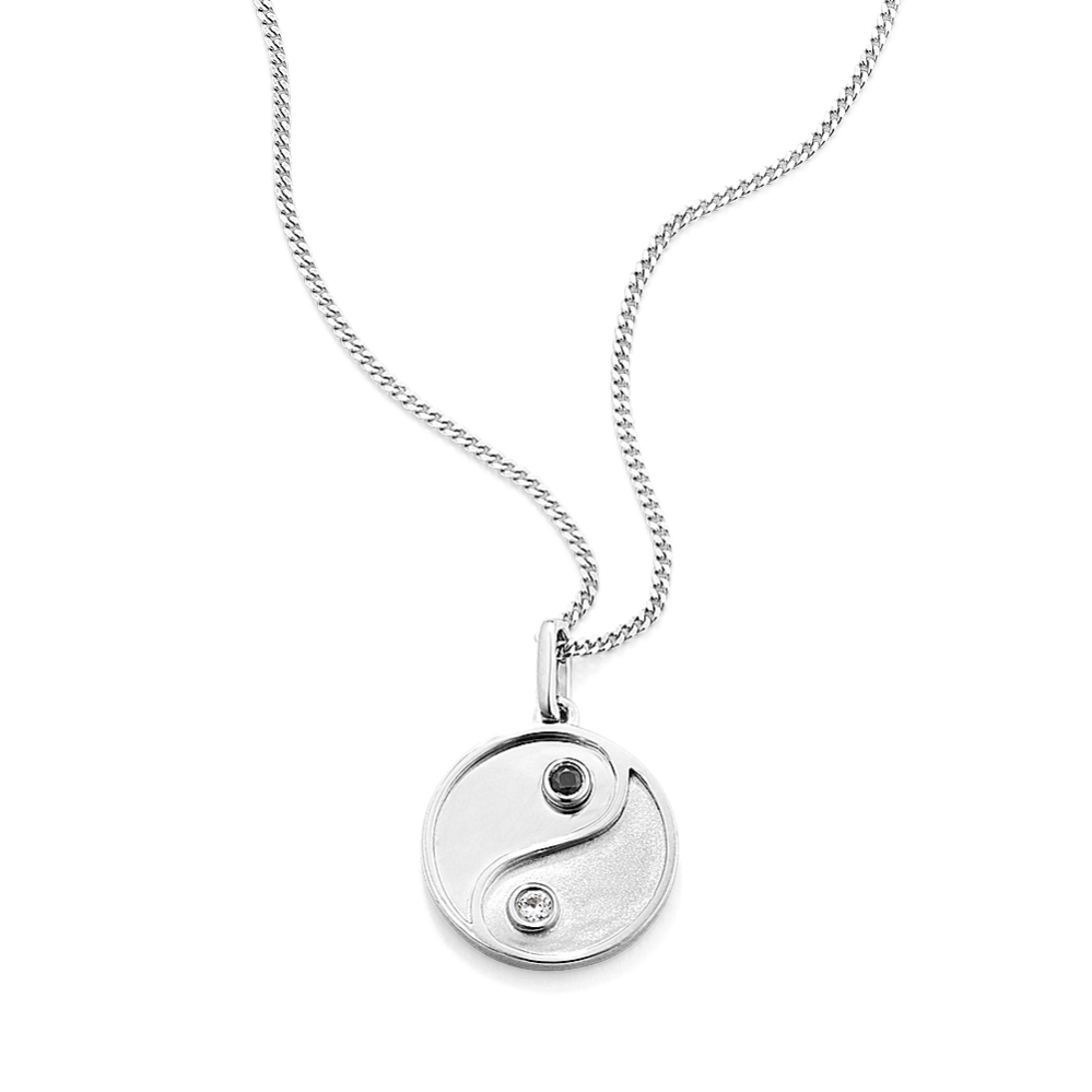 Yin-Yang Sapphire Pendant in Sterling Silver