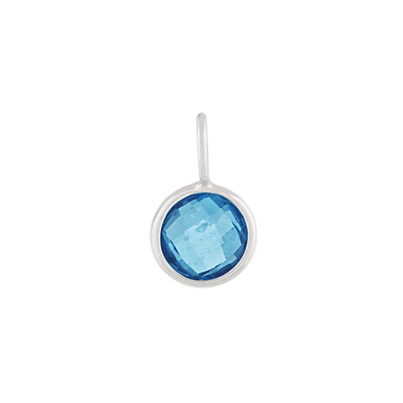 You Are One of a Kind - London Blue Topaz Charm in 14k White Gold