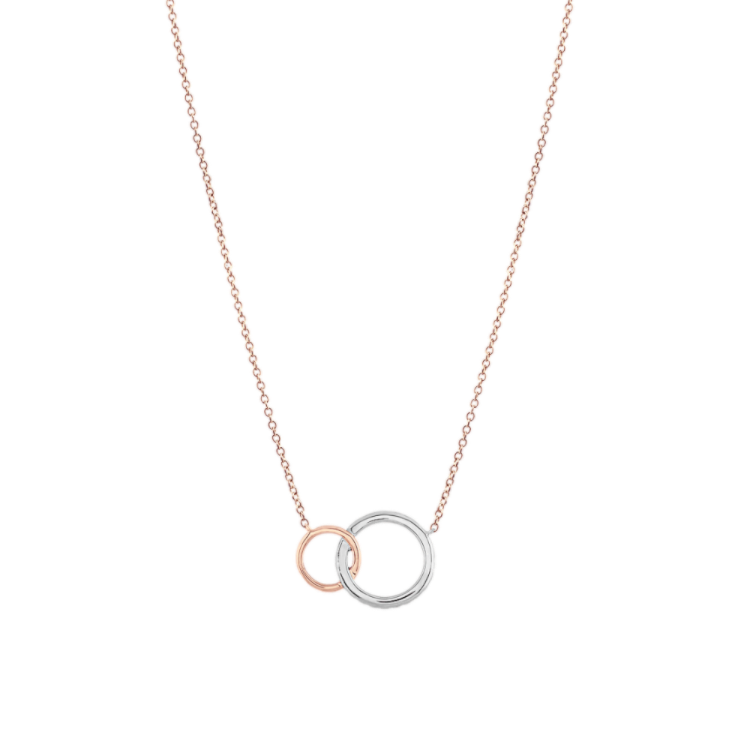 Yuma Natural Diamond Intertwined Circle Necklace in 14K Rose Gold (18 in)